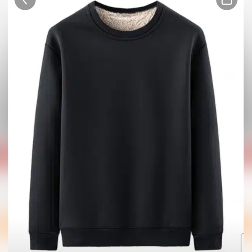#0011 Men's Casual Fashionable Solid Crew Neck Sweatshirt For Autumn, Winter